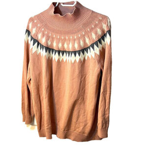 michel studio collection Chic pink Sweater fair isle Pattern size 2X